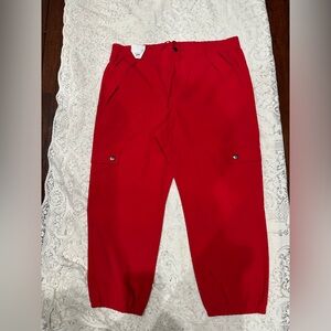 CAbi Red cargo rayon blend joggers resort wear vacation xL